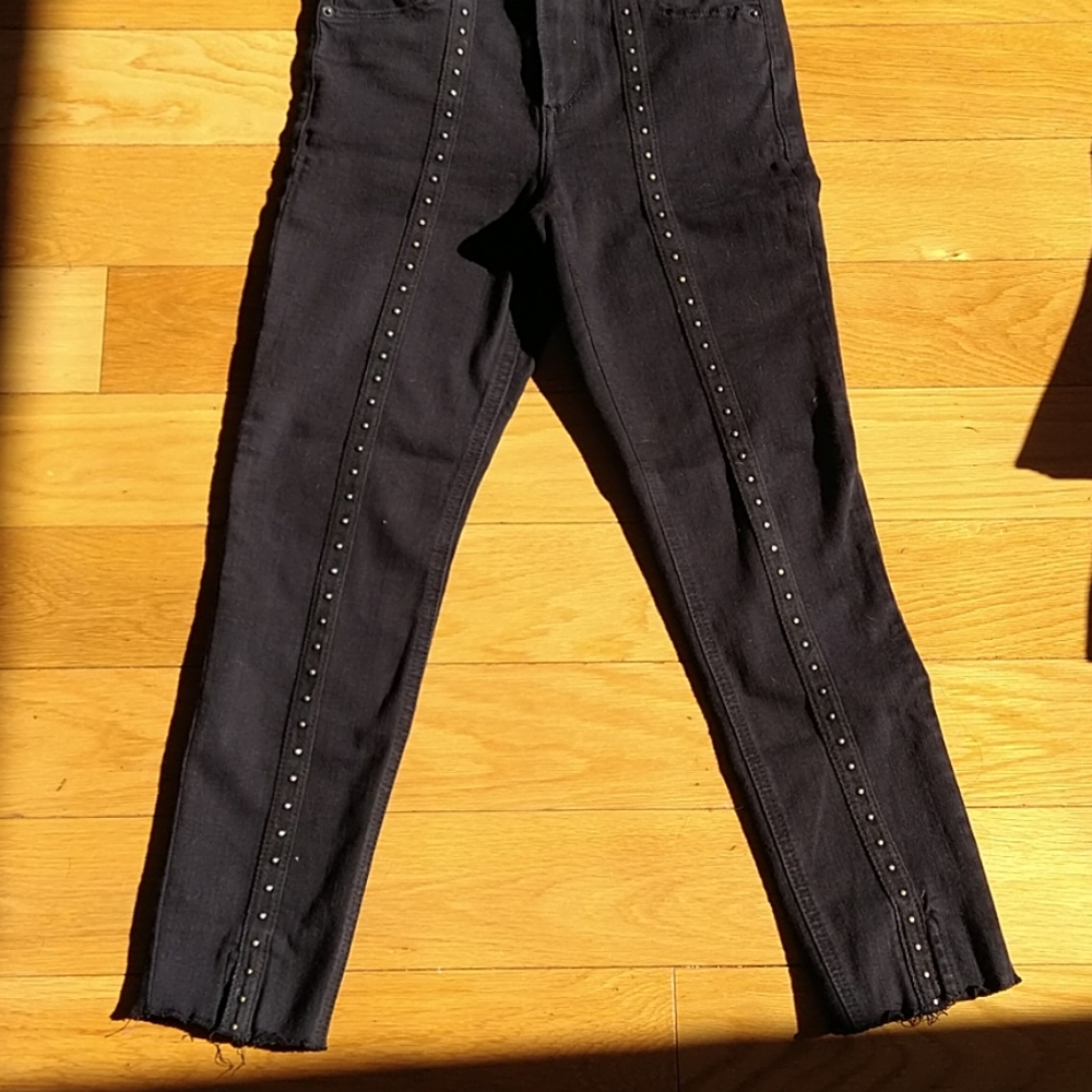 Black High Rise Ankle Stretch Jeans